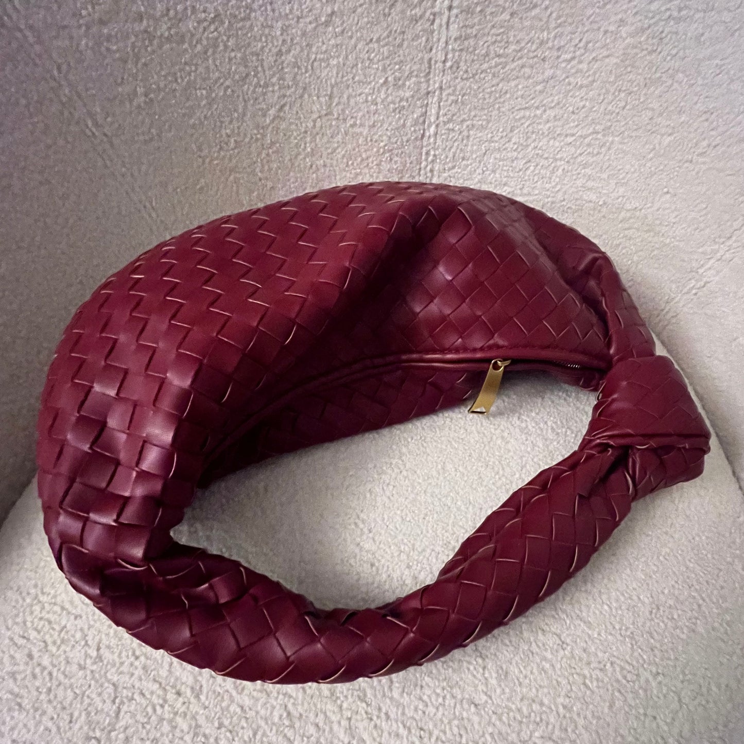 LARGE KNOT BAG BURGUNDY