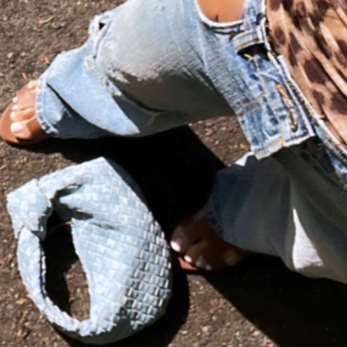 NEW DENIM KNOT BAG- PREORDER FOR END OF MAY DELIVERY