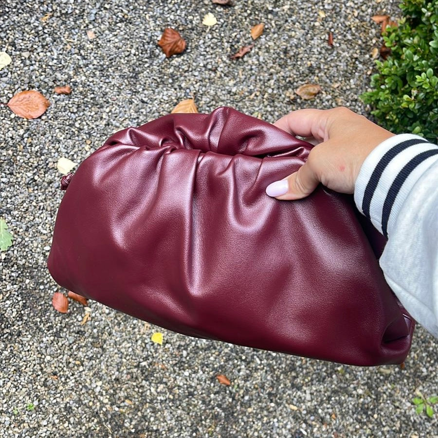 PRE-ORDER MAYA BURGUNDY LARGE CLUTCH BAG FOR END OF NOVEMBER DELIVERY