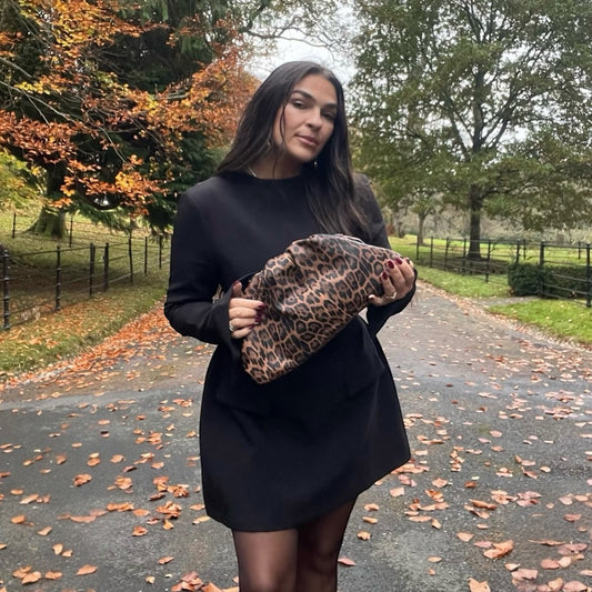 GINA LEOPARD LARGE CLUTCH BAG