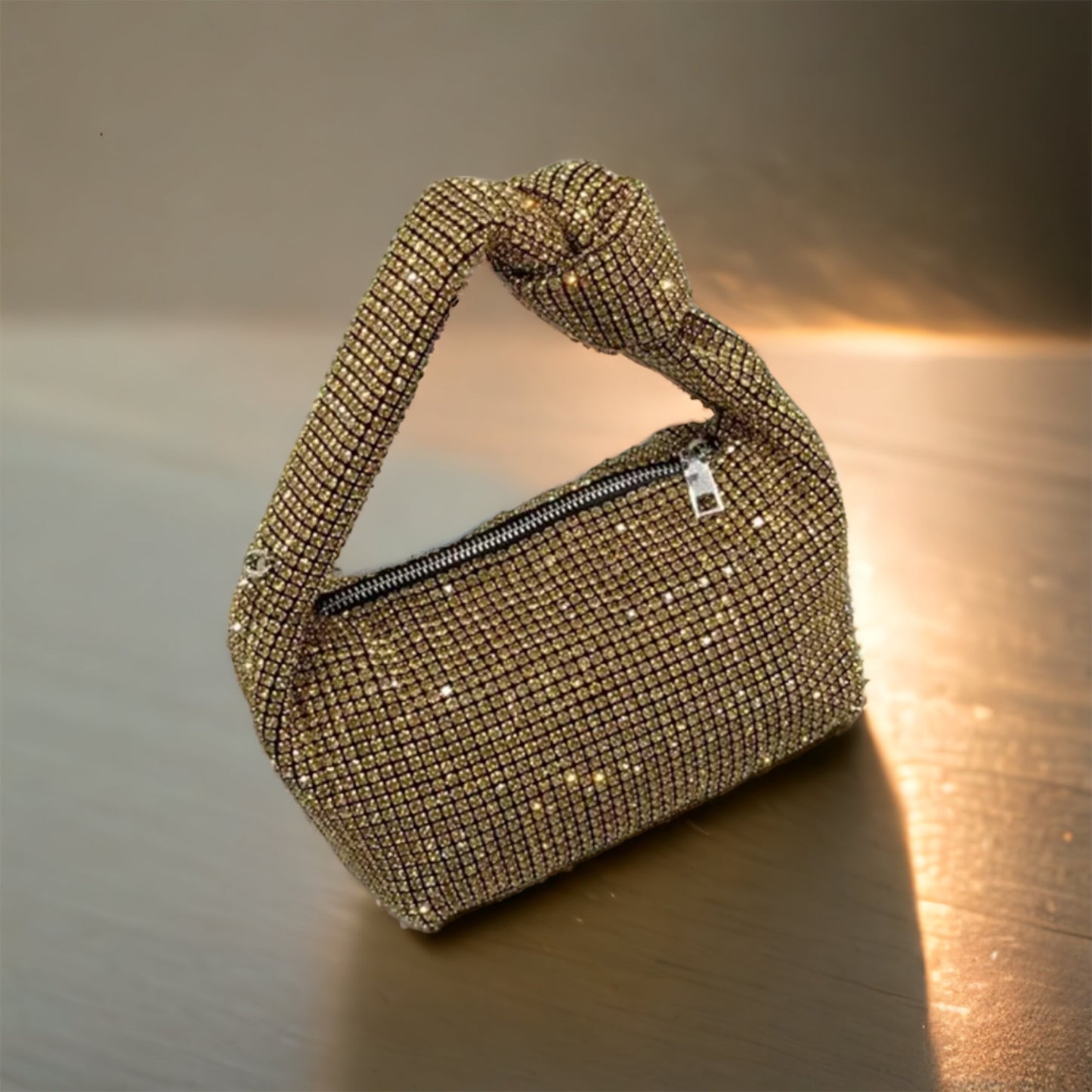 CRYSTAL KNOT BAG GOLD